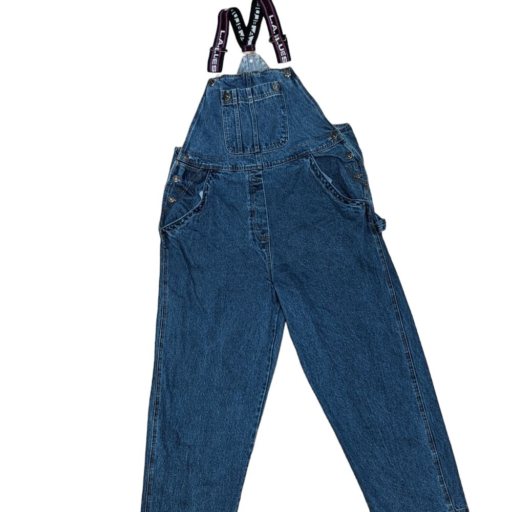 Vintage La Blues Classic Denim Carpenter Overalls Women's Unisex Cotton 18
